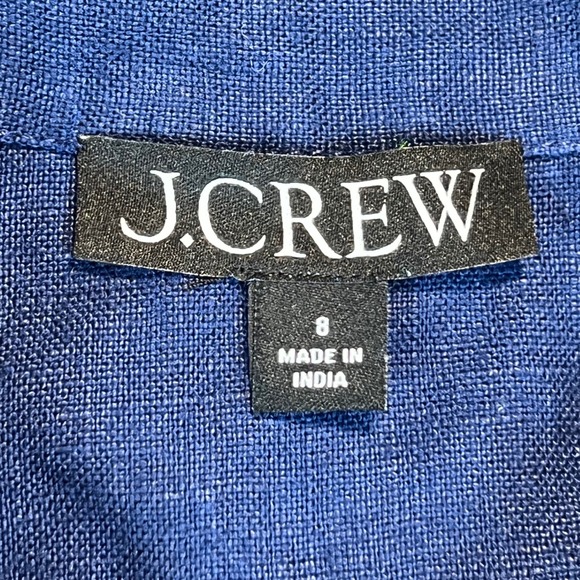 J.Crew Womens Blue 100% Linen Safari Utility Pocket Dress Size 8 Short Sleeve - Picture 3 of 7